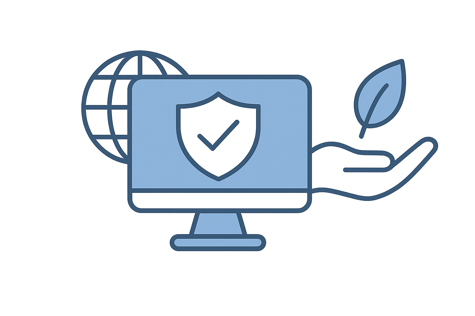 Icon representing internet safety and digital well-being, reflecting the Cyberfulness approach to mindful technology use.