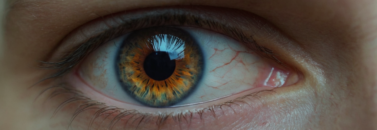 Human eye with digital screen reflection showing deepfake detection awareness, cybersecurity and AI-generated media verification concept