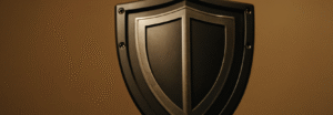 Metal shield symbolizing GDPR data protection and digital privacy security cyberfulness