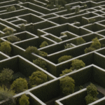 Cyberfulness conceptual image of a complex green maze representing the limits, uncertainty and reasoning challenges of large language models