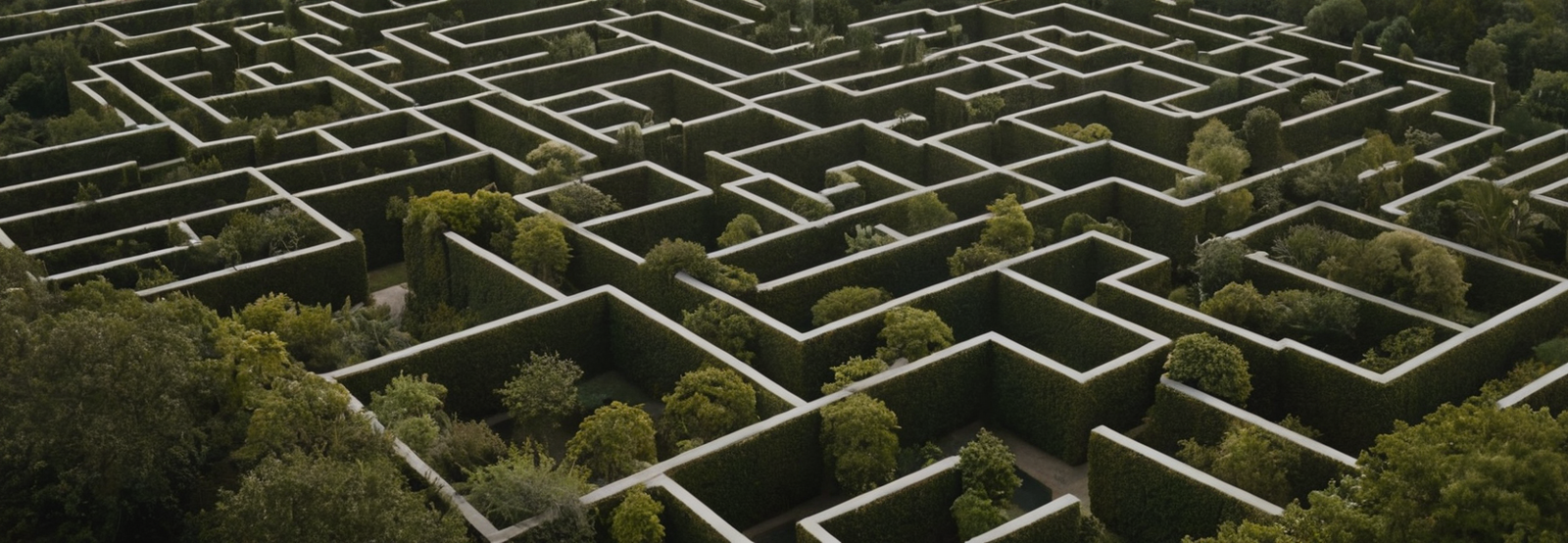 Cyberfulness conceptual image of a complex green maze representing the limits, uncertainty and reasoning challenges of large language models