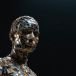 Cyberfulness illustration of a fragmented digital human identity representing identity verification risks