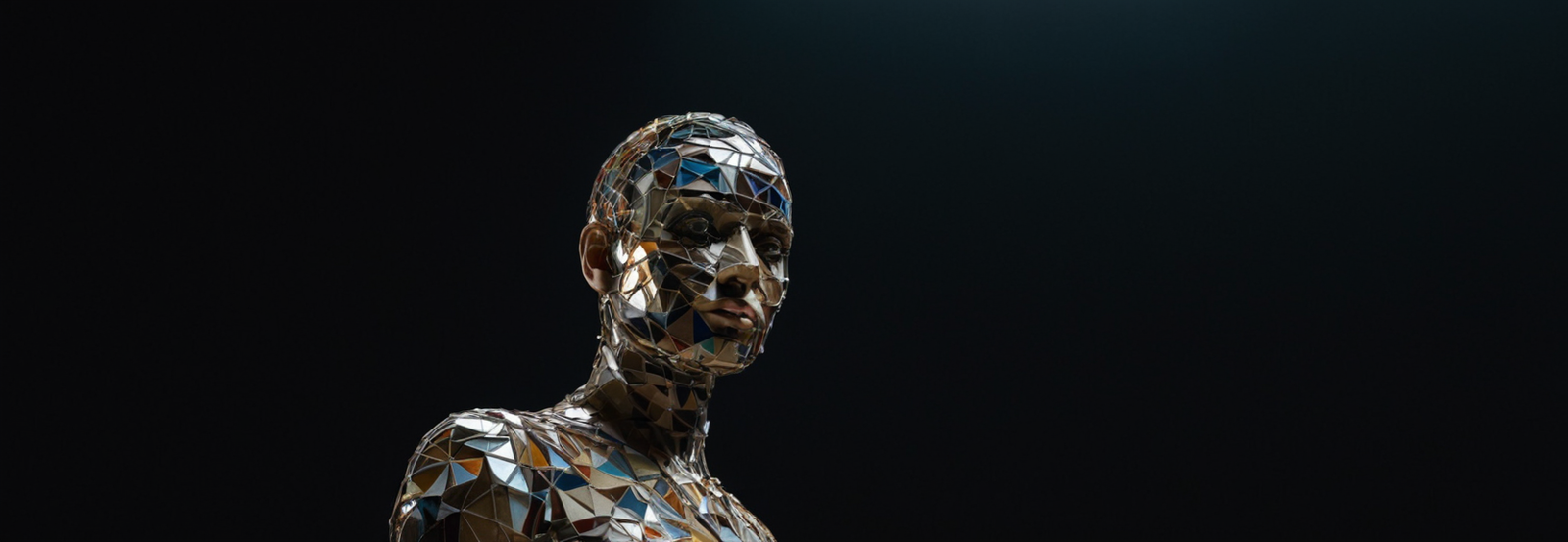 Cyberfulness illustration of a fragmented digital human identity representing identity verification risks